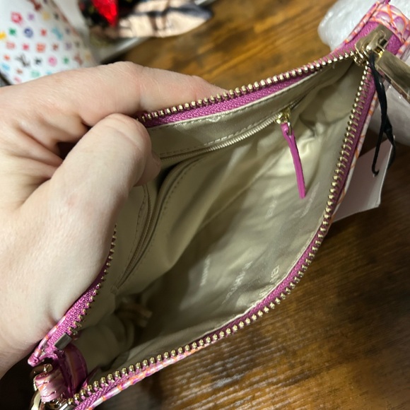 Brahmin Iridescent Pink Crocodile Wristlet - Picture 2 of 2